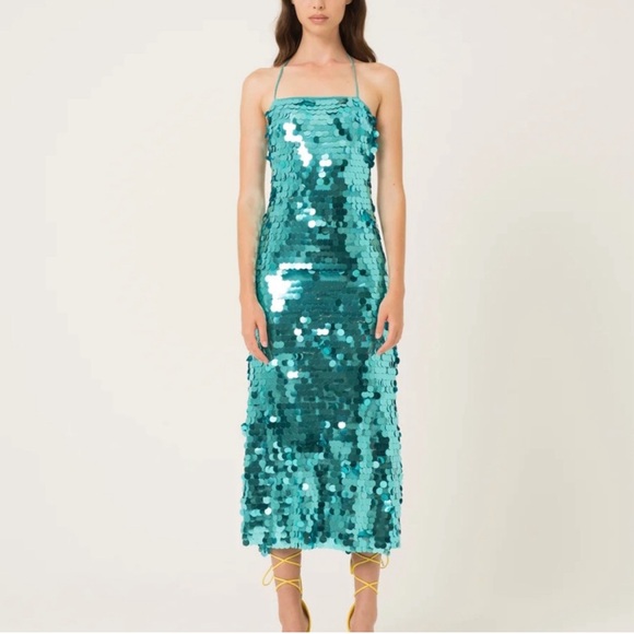 Sequin Maxi Dress in Blue - Picture 2 of 3